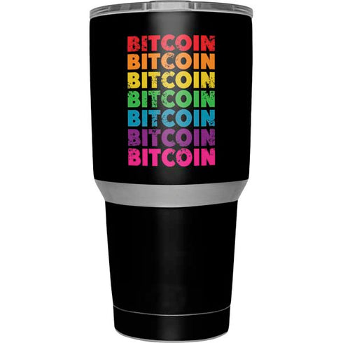 Rainbow Bitcoin Yeti 30oz Rambler Tumbler Skin