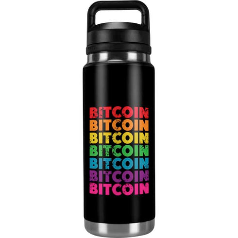 Rainbow Bitcoin YETI Rambler 26oz Bottle Skin
