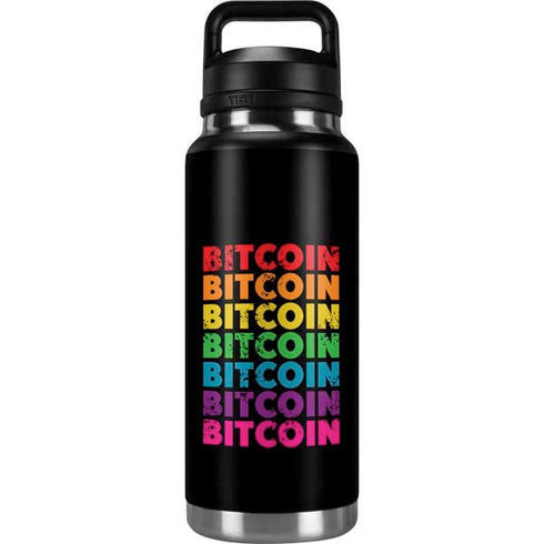 Rainbow Bitcoin YETI Rambler 36oz Bottle Skin