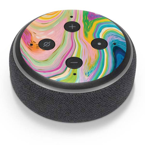 Etta Vee Rainbow Marble Amazon Echo Dot Skin