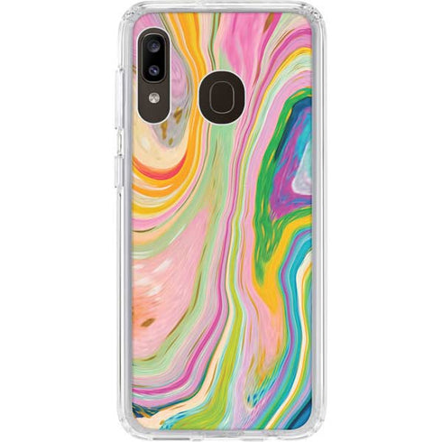 Etta Vee Rainbow Marble Galaxy A20 Clear Case