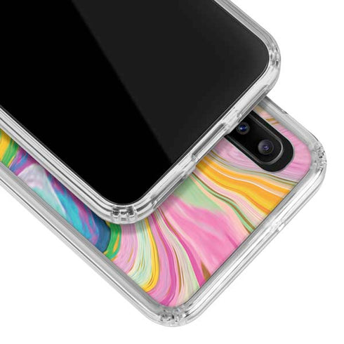 Etta Vee Rainbow Marble Galaxy A20 Clear Case