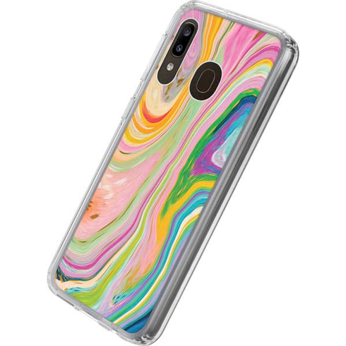 Etta Vee Rainbow Marble Galaxy A20 Clear Case
