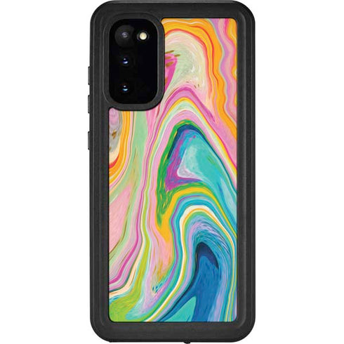 Etta Vee Rainbow Marble Galaxy S20 Waterproof Case