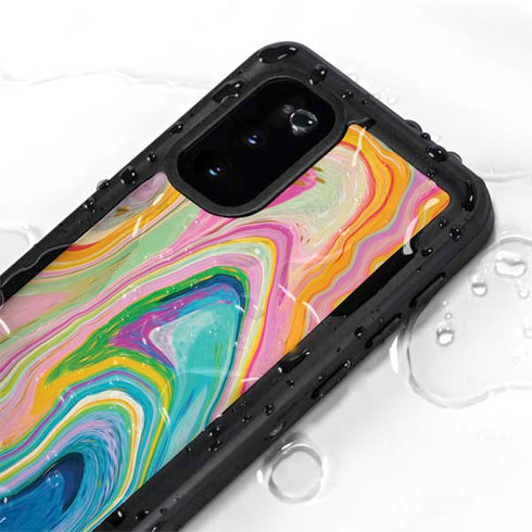 Etta Vee Rainbow Marble Galaxy S20 Waterproof Case