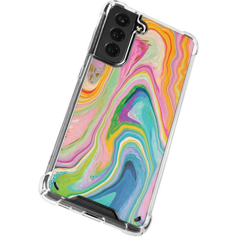 Etta Vee Rainbow Marble Galaxy S21 5G Clear Case