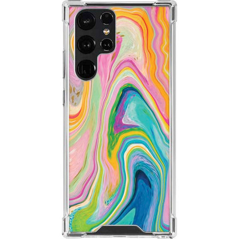 Etta Vee Rainbow Marble Galaxy S22 Ultra Clear Case
