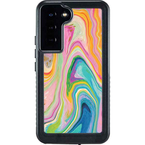 Etta Vee Rainbow Marble Galaxy S23 Plus Waterproof Case