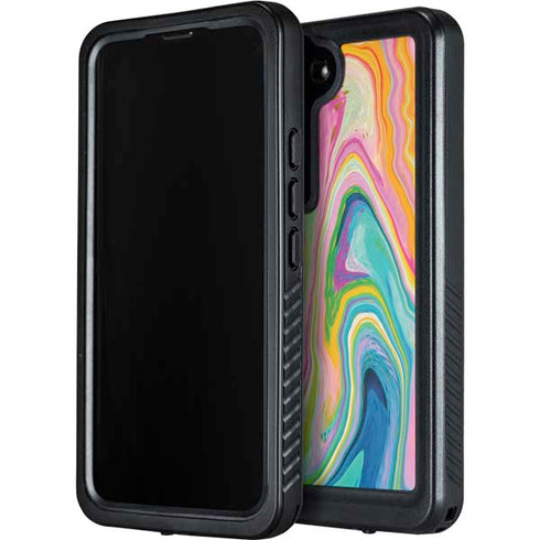 Etta Vee Rainbow Marble Galaxy S23 Plus Waterproof Case