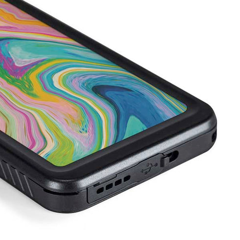 Etta Vee Rainbow Marble Galaxy S23 Plus Waterproof Case