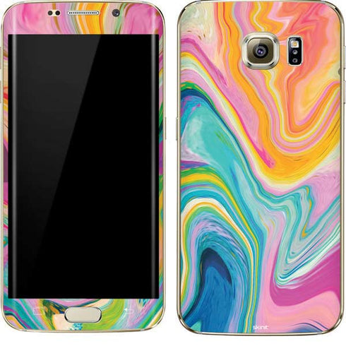 Etta Vee Rainbow Marble Galaxy S7 Edge Skin