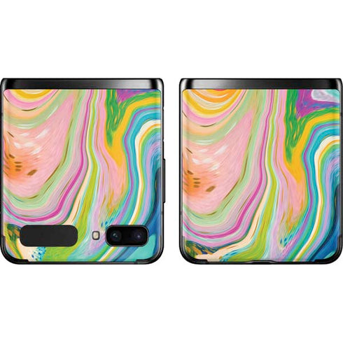Etta Vee Rainbow Marble Galaxy Z Flip Skin