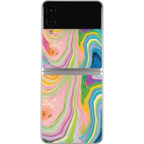 Etta Vee Rainbow Marble Galaxy Z Flip3 5G Skin