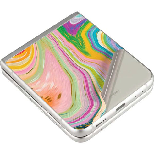 Etta Vee Rainbow Marble Galaxy Z Flip3 5G Skin