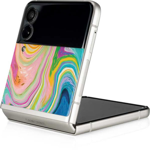 Etta Vee Rainbow Marble Galaxy Z Flip3 5G Skin