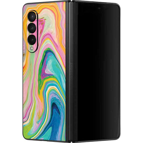 Etta Vee Rainbow Marble Galaxy Z Fold3 5G Skin