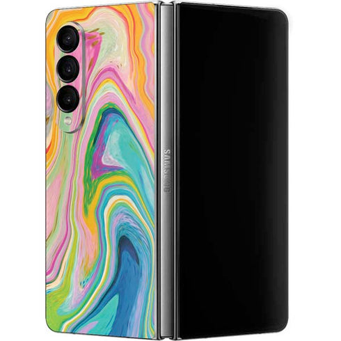 Etta Vee Rainbow Marble Galaxy Z Fold4 5G Skin