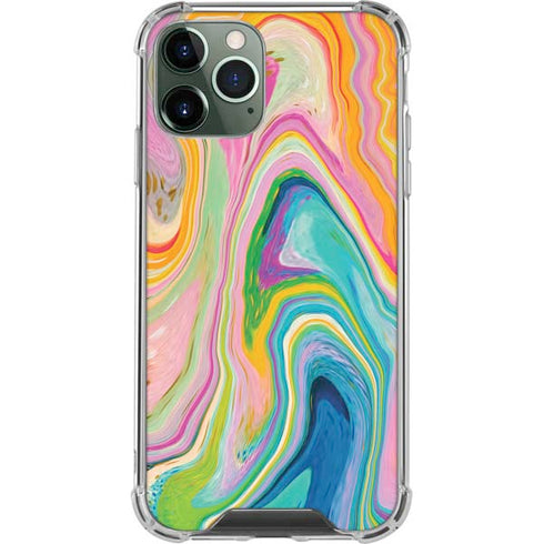 Rainbow Marble by Etta Vee iPhone 11 Pro Max Clear Case