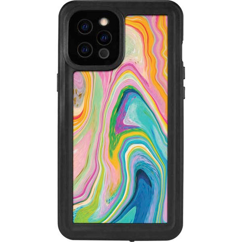 Etta Vee Rainbow Marble iPhone 12 Pro Max Waterproof Case