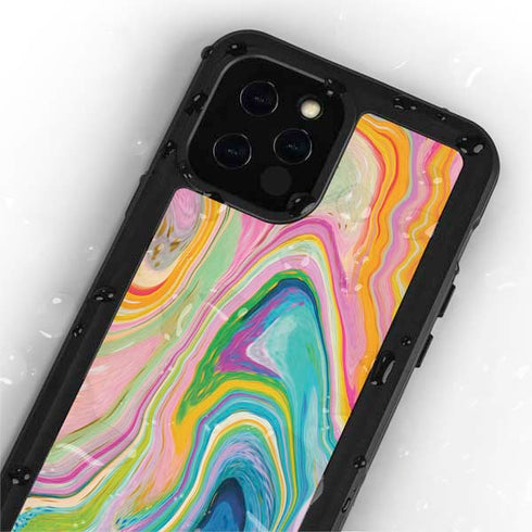 Etta Vee Rainbow Marble iPhone 12 Pro Max Waterproof Case