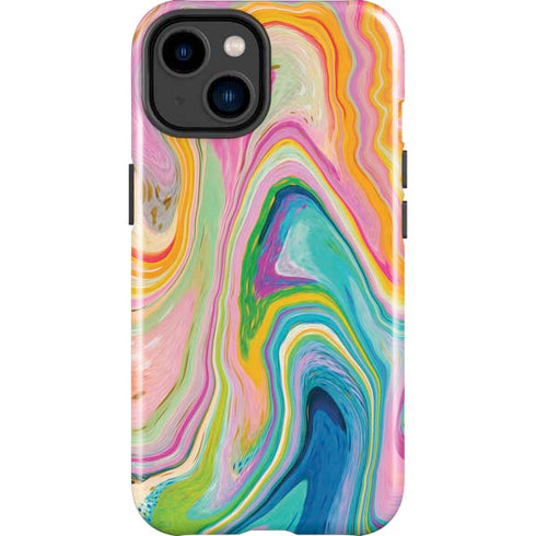 Rainbow Marble by Etta Vee iPhone 15 Plus Impact Case