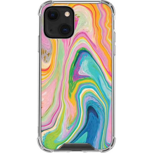 Rainbow Marble by Etta Vee iPhone 15 Plus Clear Case