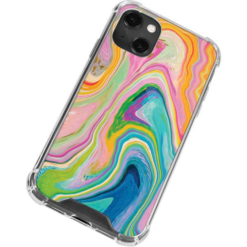 Rainbow Marble by Etta Vee iPhone 15 Plus Clear Case