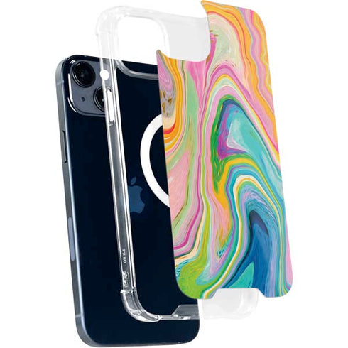 Rainbow Marble by Etta Vee iPhone 15 Plus MagSafe Case
