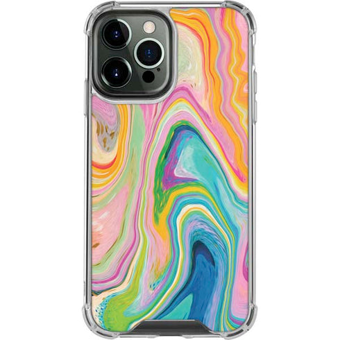 Etta Vee Rainbow Marble iPhone 14 Pro Max Clear Case