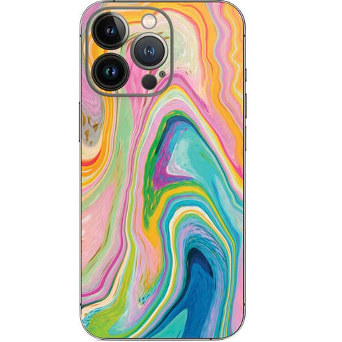 Etta Vee Rainbow Marble iPhone 14 Pro Skin