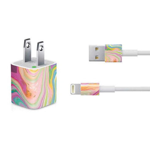 Etta Vee Rainbow Marble iPhone Charger (5W USB) Skin