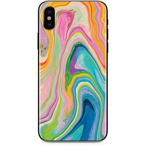Etta Vee Rainbow Marble iPhone X Skin