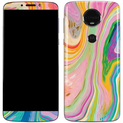 Etta Vee Rainbow Marble Moto E5 Plus Skin