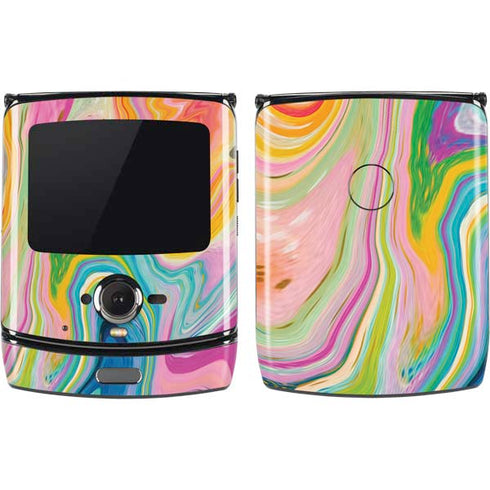 Etta Vee Rainbow Marble Motorola RAZR Skin
