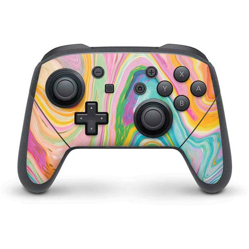Etta Vee Rainbow Marble Nintendo Switch Pro Controller Skin
