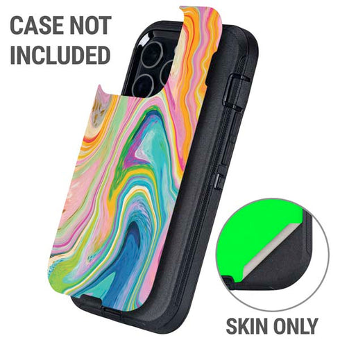 Rainbow Marble by Etta Vee Otterbox Defender iPhone Skin