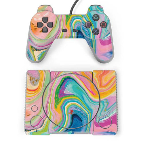 Etta Vee Rainbow Marble PlayStation Classic Bundle Skin