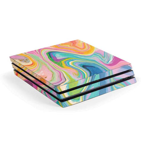 Etta Vee Rainbow Marble PS4 Pro Console Skin