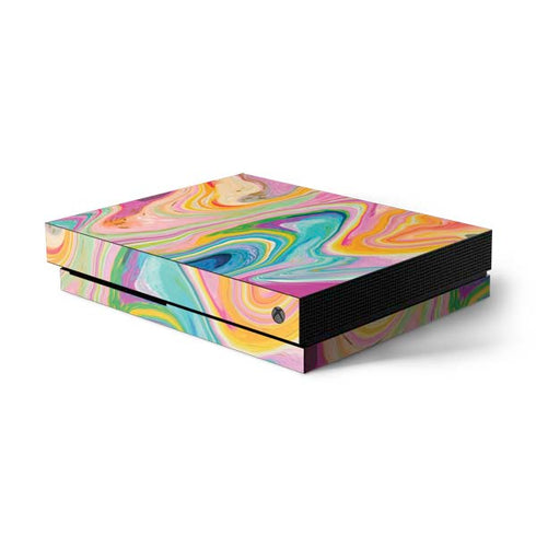 Etta Vee Rainbow Marble Xbox One X Console Skin