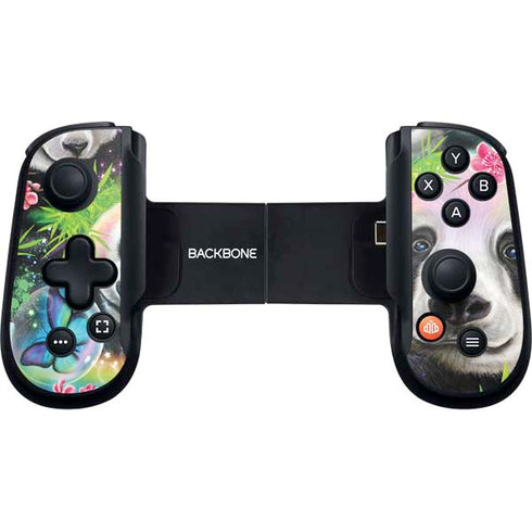 Rainbow Pandas with Butterflies by Sheena Pike Backbone One for iPhone Game Controller Skin