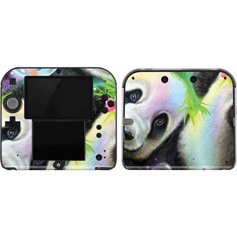 Rainbow Pandas with Butterflies by Sheena Pike Nintendo 2DS Skin
