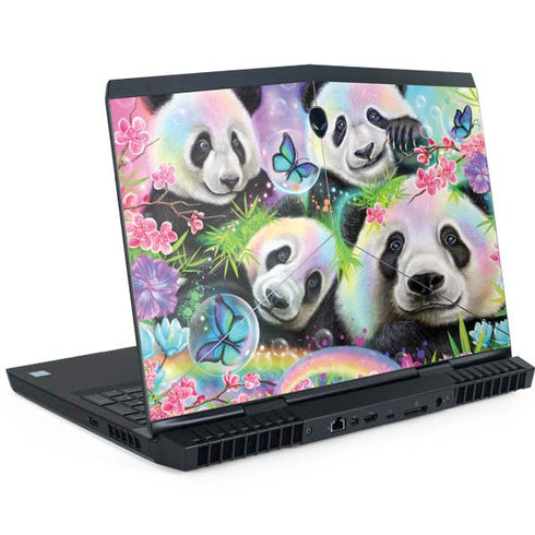 Rainbow Pandas with Butterflies by Sheena Pike Dell Alienware Skin