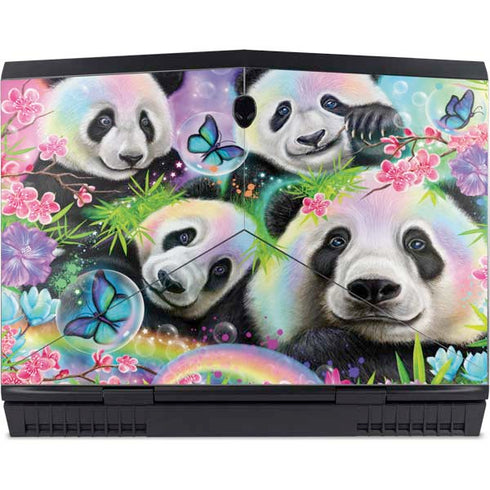 Rainbow Pandas with Butterflies by Sheena Pike Dell Alienware Skin