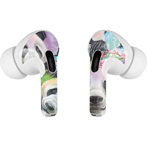 Rainbow Pandas with Butterflies by Sheena Pike Apple AirPods Pro Skin