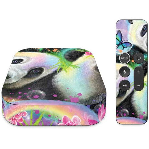 Rainbow Pandas with Butterflies by Sheena Pike Apple TV Skin