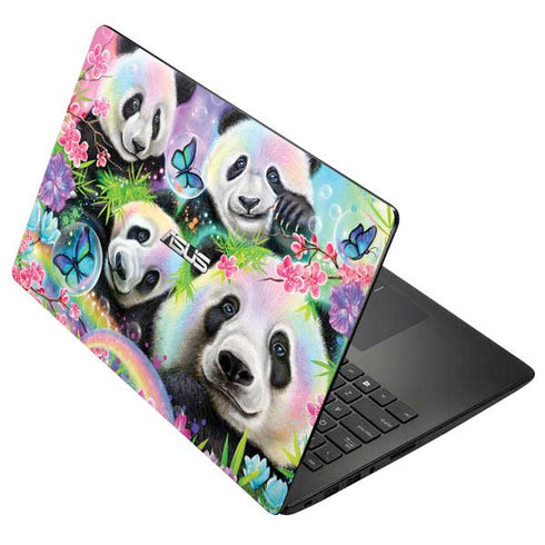 Rainbow Pandas with Butterflies by Sheena Pike Asus X502CA 15.6 Skin