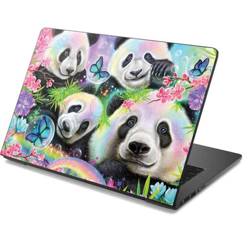 Rainbow Pandas with Butterflies by Sheena Pike Dell Chromebook Skin