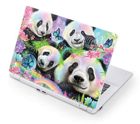 Rainbow Pandas with Butterflies by Sheena Pike Acer Chromebook Skin
