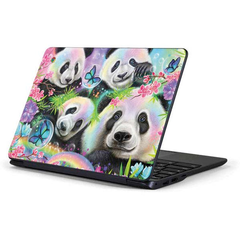 Rainbow Pandas with Butterflies by Sheena Pike Samsung Chromebook Skin
