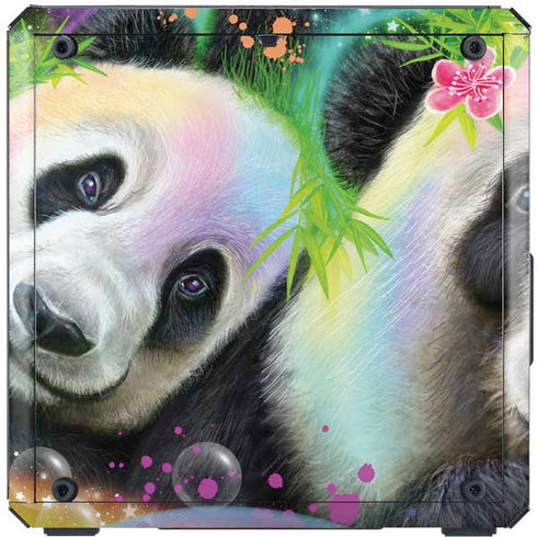 Rainbow Pandas with Butterflies by Sheena Pike Cooler Master MasterBox Q300L Mini Tower Skin